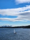 A Yacht in The Middle of The Sea Royalty Free Stock Photo