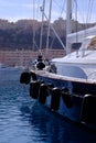Yacht in Monaco Marina Royalty Free Stock Photo