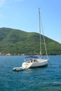 Yacht moored in Kotor Bay