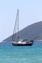 Yacht moored off the Ionian Sea Royalty Free Stock Photo