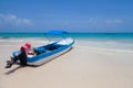 Yacht Moored in Playa Paraiso, Mexico Royalty Free Stock Photo