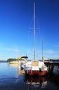 Yacht moored to the shore