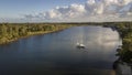 Yacht Morning view Hope Island, Gold Coast Looking at coomera river