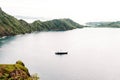 Yacht near Padar Island, Komodo National Park in East Nusa Tenggara, Indonesia. Royalty Free Stock Photo