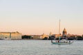 Yacht on Neva River, St. Petersburg, Russia Royalty Free Stock Photo