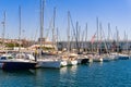 Yacht Parking in Lisbon. Water area of the river Taxo Royalty Free Stock Photo
