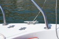 Yacht parts background, running rigging, cleat and pulpit