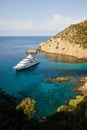 Yacht in Port Andratx on the island of Mallorca, Spain, Mediterranean.