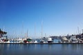 Yacht port with blue sky and sea
