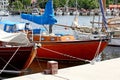 Yacht in the port city of Flensburg Germany....