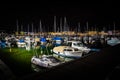 Yacht port at night. Royalty Free Stock Photo