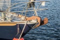 Yacht prow with rigging Royalty Free Stock Photo