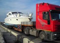 Yacht ready to be transported