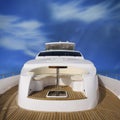 Yacht rear view Royalty Free Stock Photo