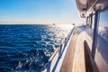 Yacht in the red sea at sunset Royalty Free Stock Photo