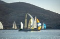 Yacht regatta along the coast of Spain winter