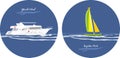 Yacht and regatta club. Icons for design