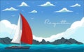 Yacht regatta. Vector illustration Royalty Free Stock Photo