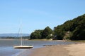 Yacht, River Kent estuary, Arnside, Cumbria