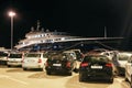 Yacht in Rovinj at night