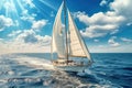 Yacht sail boat in Atlantic ocean