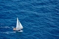 Yacht sailing in blue sea Royalty Free Stock Photo