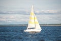 Yacht sailing in sea Royalty Free Stock Photo