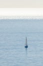 yacht sailing the sea, clear sky and blue water, recreational sport