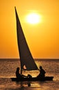 Yacht Sailing At Sunset
