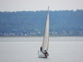 Yacht sails on the Angara River