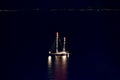 Yacht sale in the night scene , Zakyntos Greece Royalty Free Stock Photo