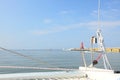 Yacht Sea baltic lighthouse in Gdansk, Poland Royalty Free Stock Photo