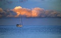 Yacht, sea and cloud