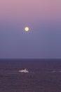 Yacht on the sea in the moonlight Royalty Free Stock Photo