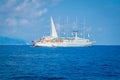 Yacht in the sea near Portofino, Liguria, Italy