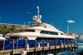 Yacht on sea pier on sunny day in Nassau, Bahamas Royalty Free Stock Photo