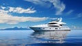 Yacht on the sea still weather summer travel concept. Boating nautical vacation landscape activity outdoor nobody photo
