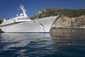 Yacht and seaside view of Monte-Carlo, the Principality of Monaco, Western Europe on the Mediterranean Sea