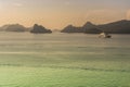 Yacht crossing the archipelago of langkawi malaysia Royalty Free Stock Photo