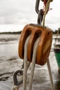 Yacht Ship Sail Pulley and Rope Royalty Free Stock Photo