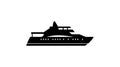 Yacht ship silhouette icon. Element of ship icon. Premium quality graphic design icon. Signs and symbols collection icon for Royalty Free Stock Photo