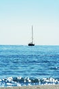 Yacht Silhouette / shining sea