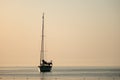Yacht silhouette Sunrise time Turkey