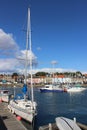 Yacht and small boats, Anstruther harbour, Fife