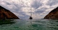 Yacht in Snug Cove, Western Kangaroo Island Royalty Free Stock Photo