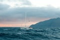 Yacht in the stormy ocean