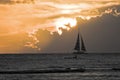 Yacht at Sunset Royalty Free Stock Photo