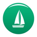 Yacht travel icon vector green