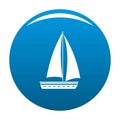 Yacht travel icon blue vector