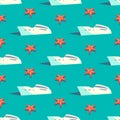 Yacht travel seamless pattern